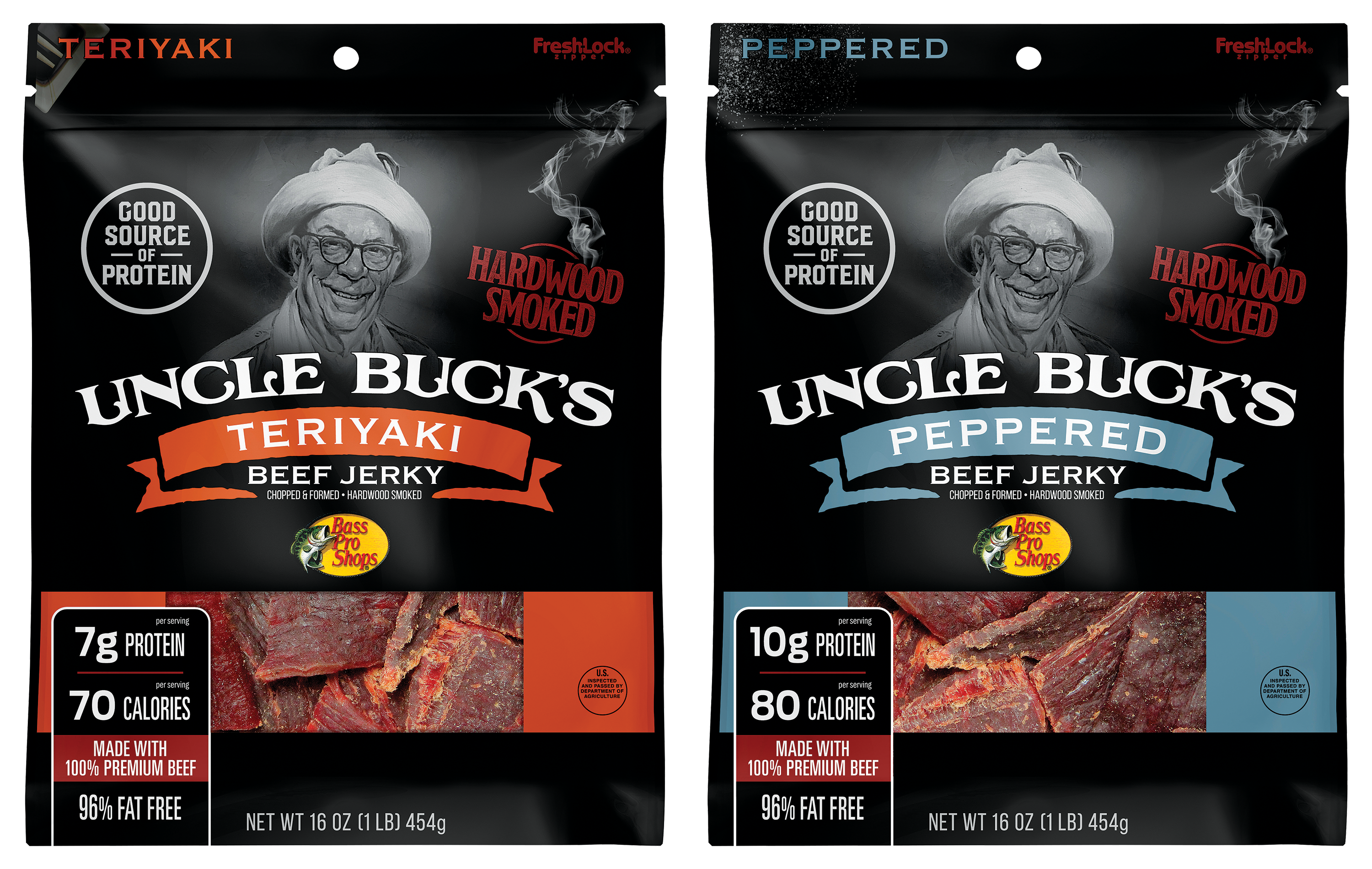 Bass Pro Shops Uncle Buck's Teriyaki and Peppered Beef Jerky 2Pack